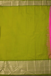 Pink Kanjivaram Vegan Silk Saree 10076044