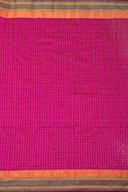 Pink Art Silk Kanjivaram Saree With Checks Design 10076321
