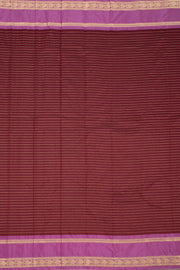 Brown Art Silk Kanjivaram Saree With Stripes Design 10076340