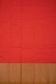 Red Art Silk Kanjivaram Saree With Stripes Design 10076341