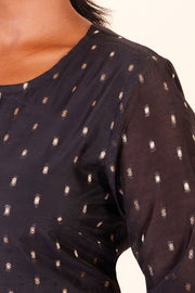 Black Printed Cotton Kurta Co-ord Set 10075952