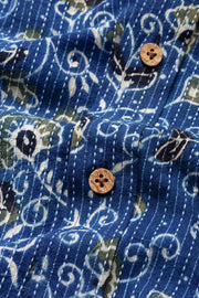 Blue Full Sleeve Ajrakh Printed Cotton Mens Shirt 10073162