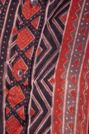 Brown Full Sleeve Jahota Print Modal Silk Mens Shirt 10074380