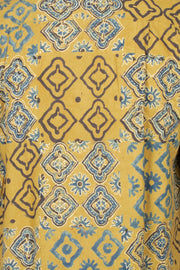 Yellow Full Sleeve Ajrakh Printed Cotton Mens Shirt 10072911