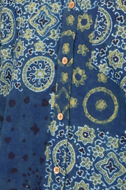 Green Half Sleeve Ajrakh Printed Cotton Mens Shirt 10072993