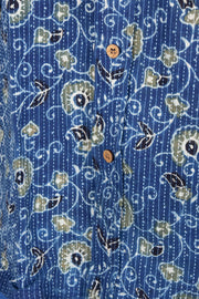 Blue Full Sleeve Ajrakh Printed Cotton Mens Shirt 10073162