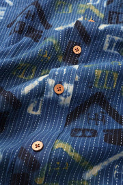 Blue Half Sleeve Ajrakh Printed Cotton Mens Shirt 10073052