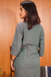 Green Hand Embroidered Kurta 10062698