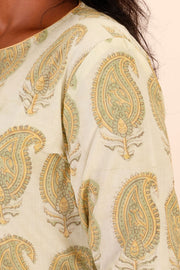 Beige Vanaspathi Handblock Printed Cotton Kurta