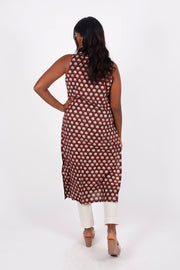 Brown Jahota Hand Block Cotton Kurta