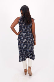 Blue Jahota Hand Block Cotton Kurta 