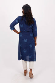 Indigo Hand Block Printed Cotton Kurta