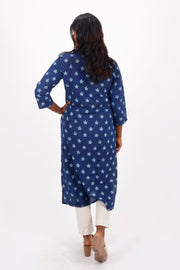 Indigo Hand Block Printed Cotton Kurta