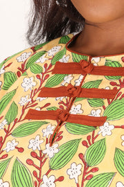 Baby Yellow Hand Block Printed Kurti 10071536