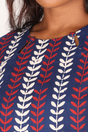 Delft Blue Hand Block Printed Kurti 10071537