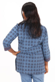 Polo Blue Bagh Printed Cotton Kurti 10071550