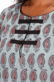 Arctic Blue Bagh Printed Cotton Kurti 10071552