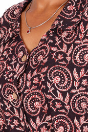 Sepia Black Bagh Printed Cotton Kurti 10071562