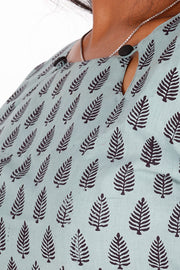 Arctic Blue Bagh Printed Cotton Kurti 10071573