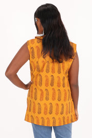 Melon Yellow Bagh Printed Cotton Kurti 10071651