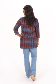 Deep Brown Bagh Printed Cotton Kurti 10072363