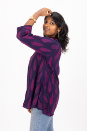 Purple Kutchi Handblock Printed Cotton Kurtis 10072400