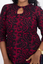 Maroon Batik Printed Rayon Kurti 10076418
