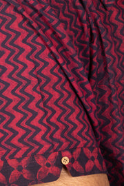 Indigo Handblock Print Pre-Washed Pure Cotton Crop Shirt 10074622