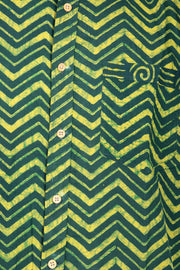 Indigo Handblock Print Pre-Washed Pure Cotton Shirt 10075462