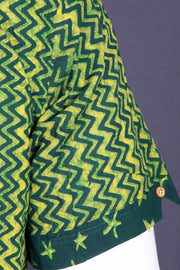 Indigo Handblock Print Pre-Washed Pure Cotton Shirt 10075463