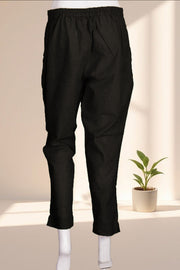 Black Solid Style Cotton Pant 10062713 