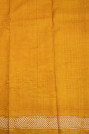 Honey Yellow Printed Tussar Silk Saree With Floral Motifs 10076455