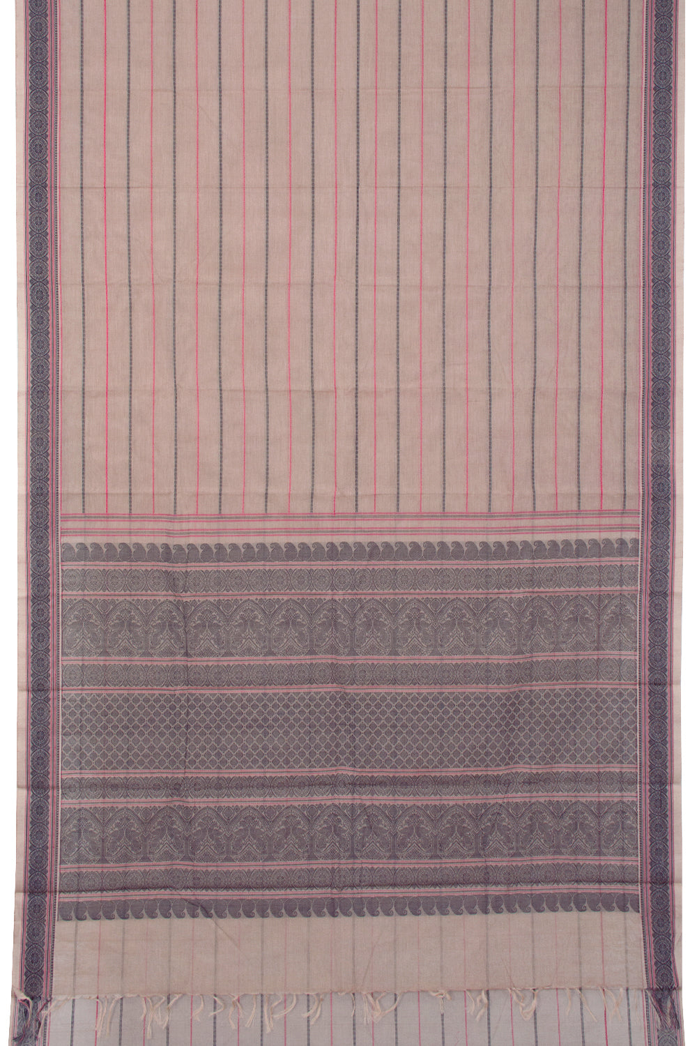 Pink Handloom Kanchi Cotton Saree - Avishya