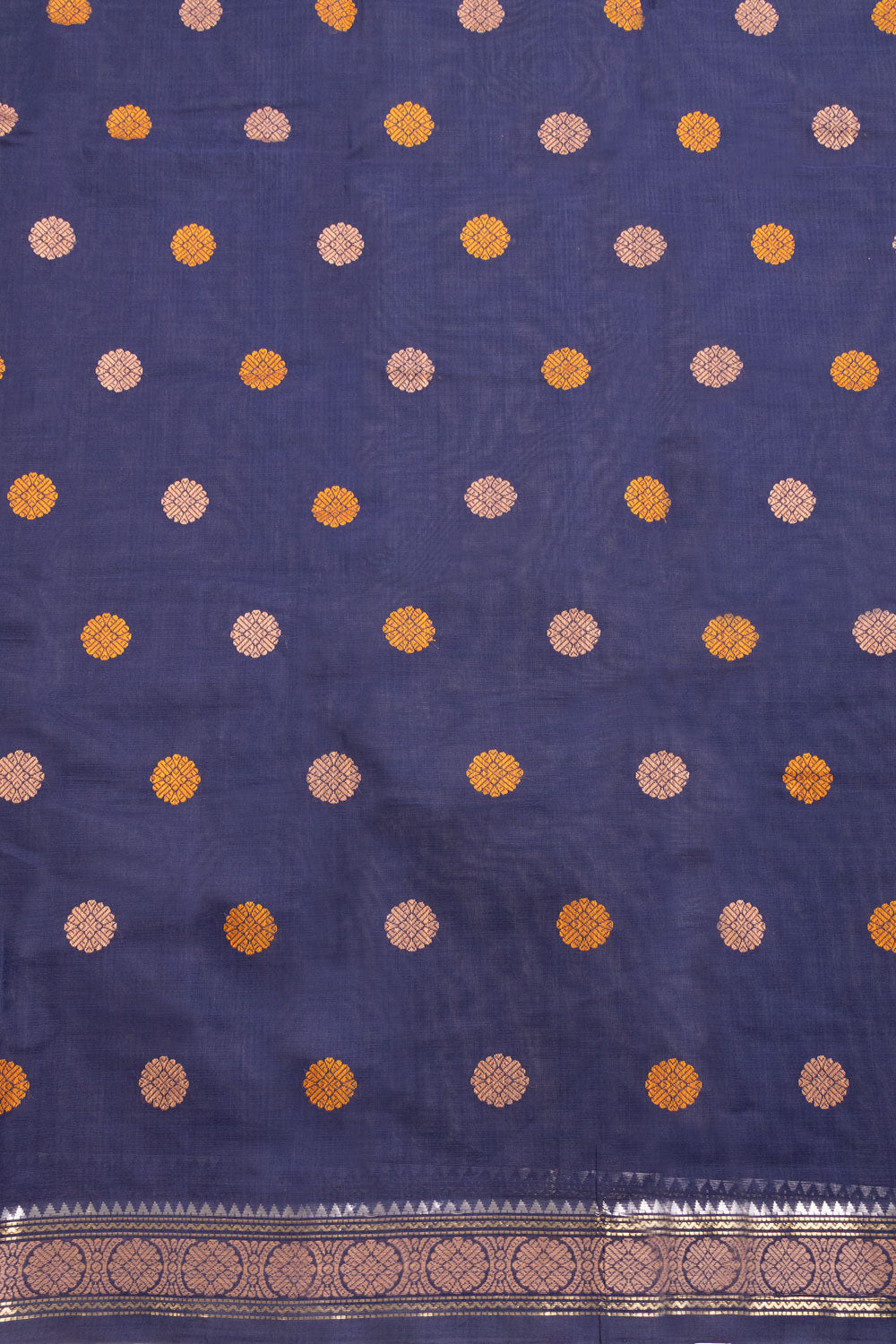 Blue Handwoven Kanchi Cotton Saree 10069249 - Avishya
