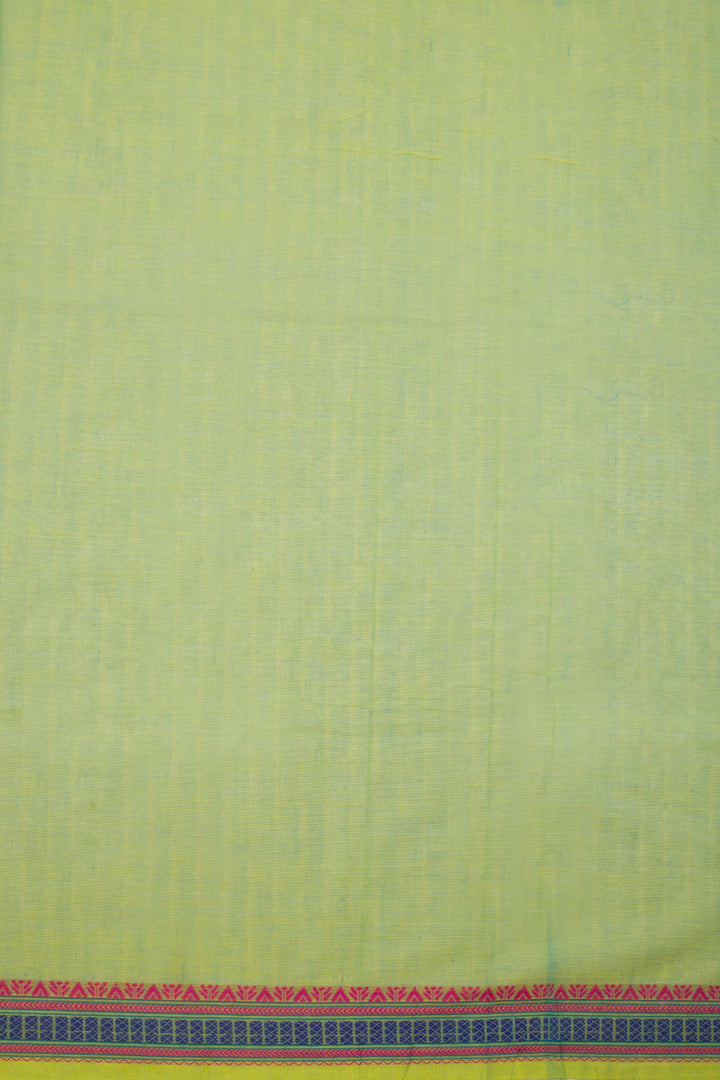 Dual Tone Green Handwoven Kanchi Cotton Saree 10069324 - Avishya