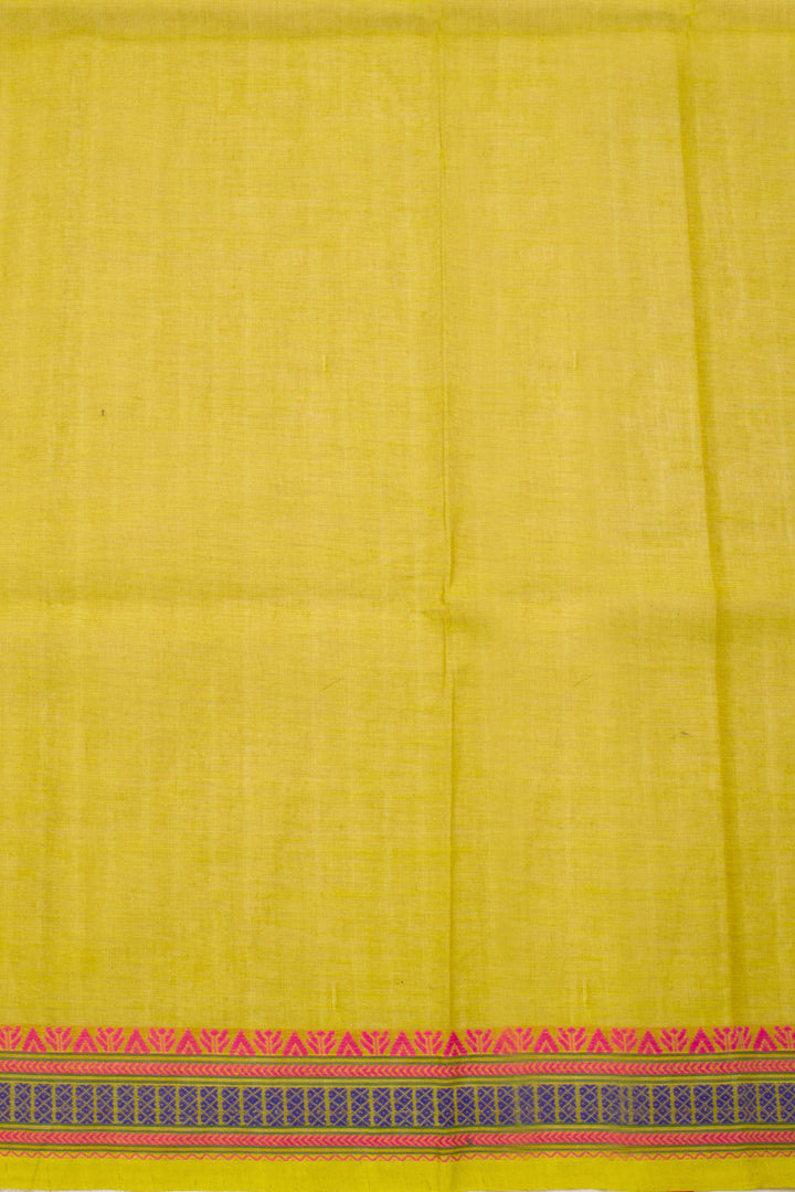 Yellow Handwoven Kanchi Cotton Saree 10069325 - Avishya