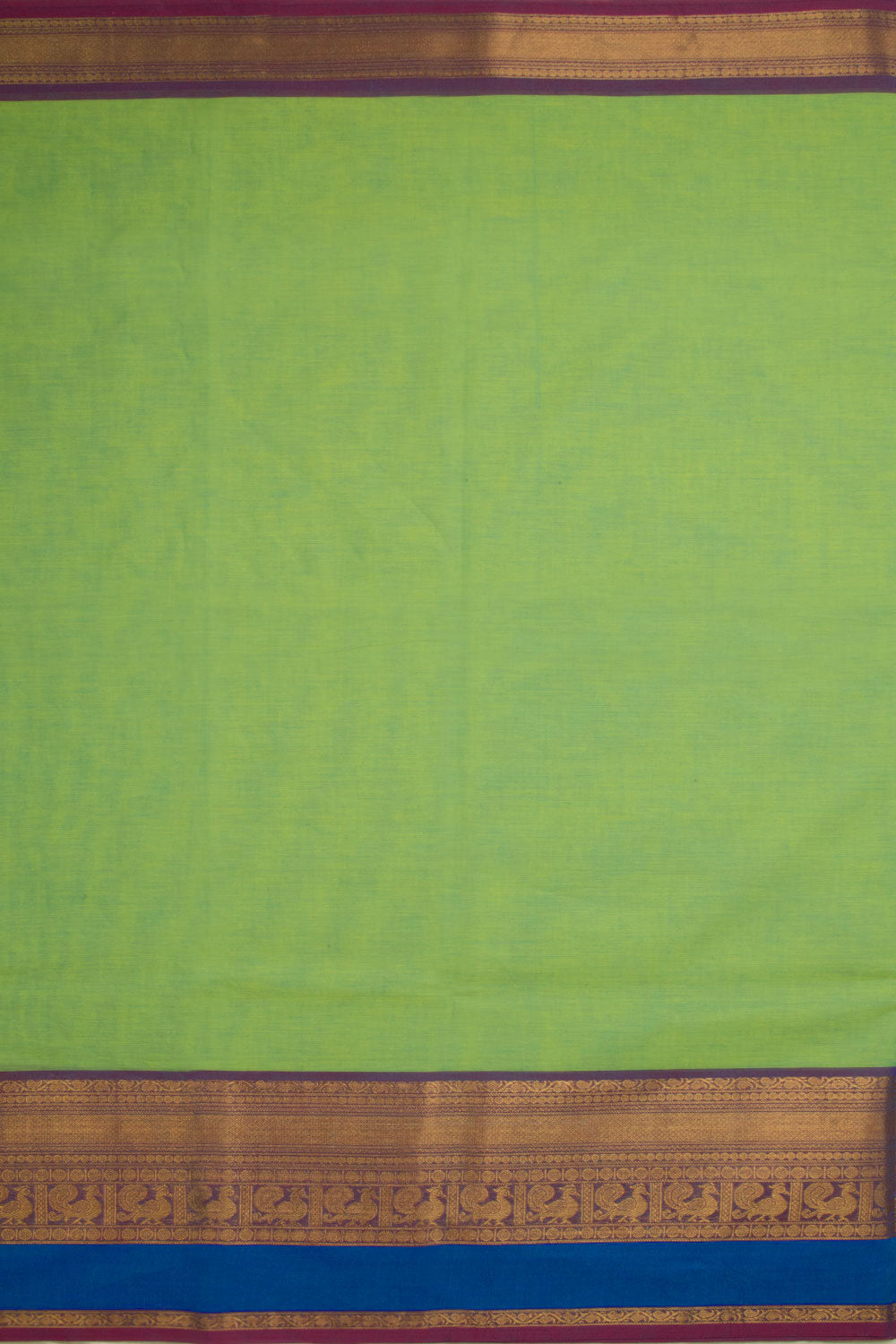 Dual Tone Green Handwoven Kanchi Cotton Saree 10069367 - Avishya