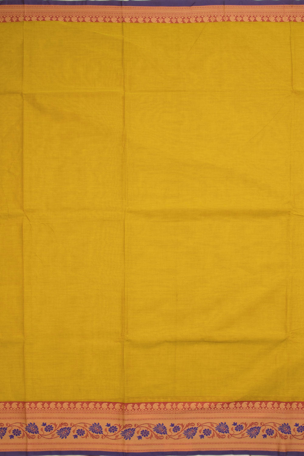 Yellow Handwoven Kanchi Cotton Saree 10069383 - Avishya