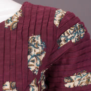 Maroon Handblock Printed Cotton Blouse 10069801 - Avishya