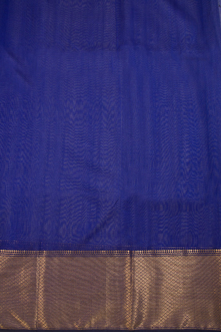 Blue Handloom Maheshwari Silk Cotton Saree 10068650