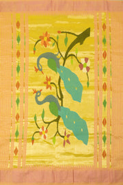 Daisy Yellow Handloom Paithani Cotton Saree 10064577