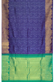 Honey Flower Violet Handloom Kanjivaram Silk Saree 10062459