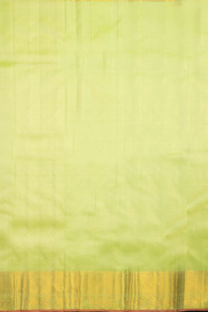 Green Handloom Vaira Oosi Korvai Kanjivaram Silk Saree 10069195 - Avishya