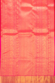 Deep Carmine Pink Bridal Kanjivaram Silk Saree 10075536
