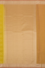  Warm Golden Yellow Kanjivaram Vegan Silk Saree 10075592