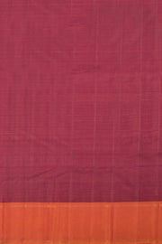 Burgundy Kanjivaram Silk Saree with Checks Design 10075638