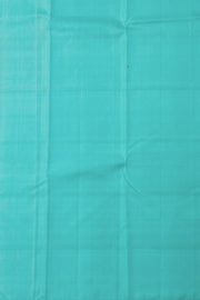 Kanjivaram Handloom Pure Silk Saree in Turmeric Yellow with Meenakari Paisley Buttas and Contrast Blue Zari Pallu 10076112