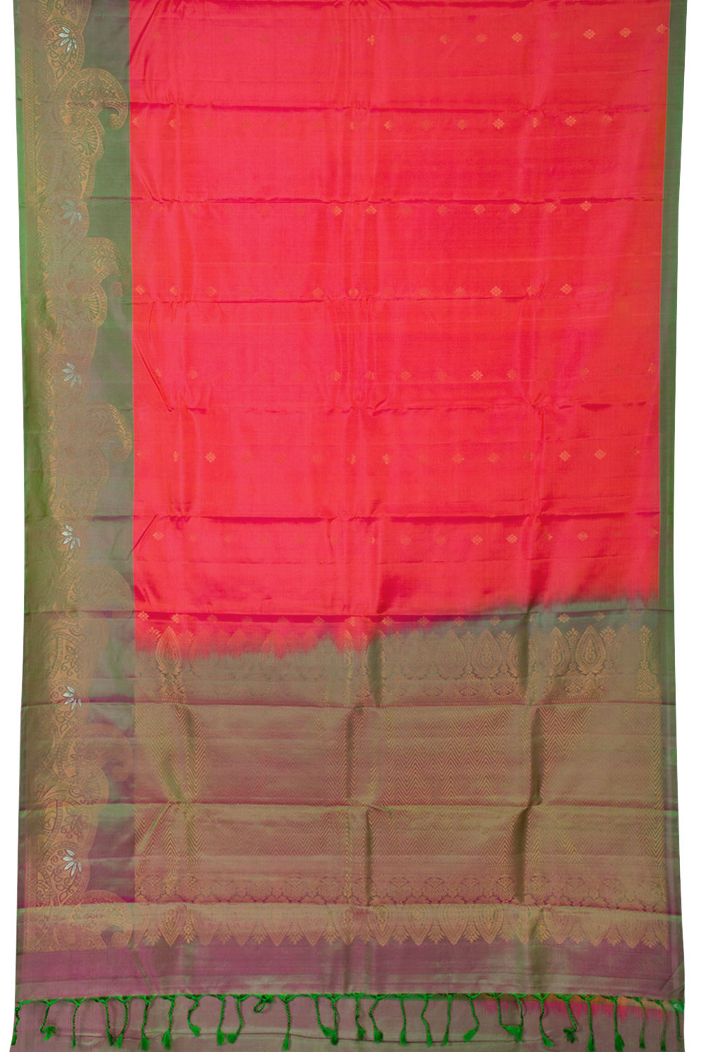Pinkish Red Handloom Kanjivaram Soft Silk Saree 10062451
