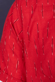 Ikat Cotton Men's Short Kurta With Slim-Fit Design & Front Pocket 10076950