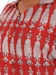 Red Bagh Printed Women Sleevless Shirt 10077184
